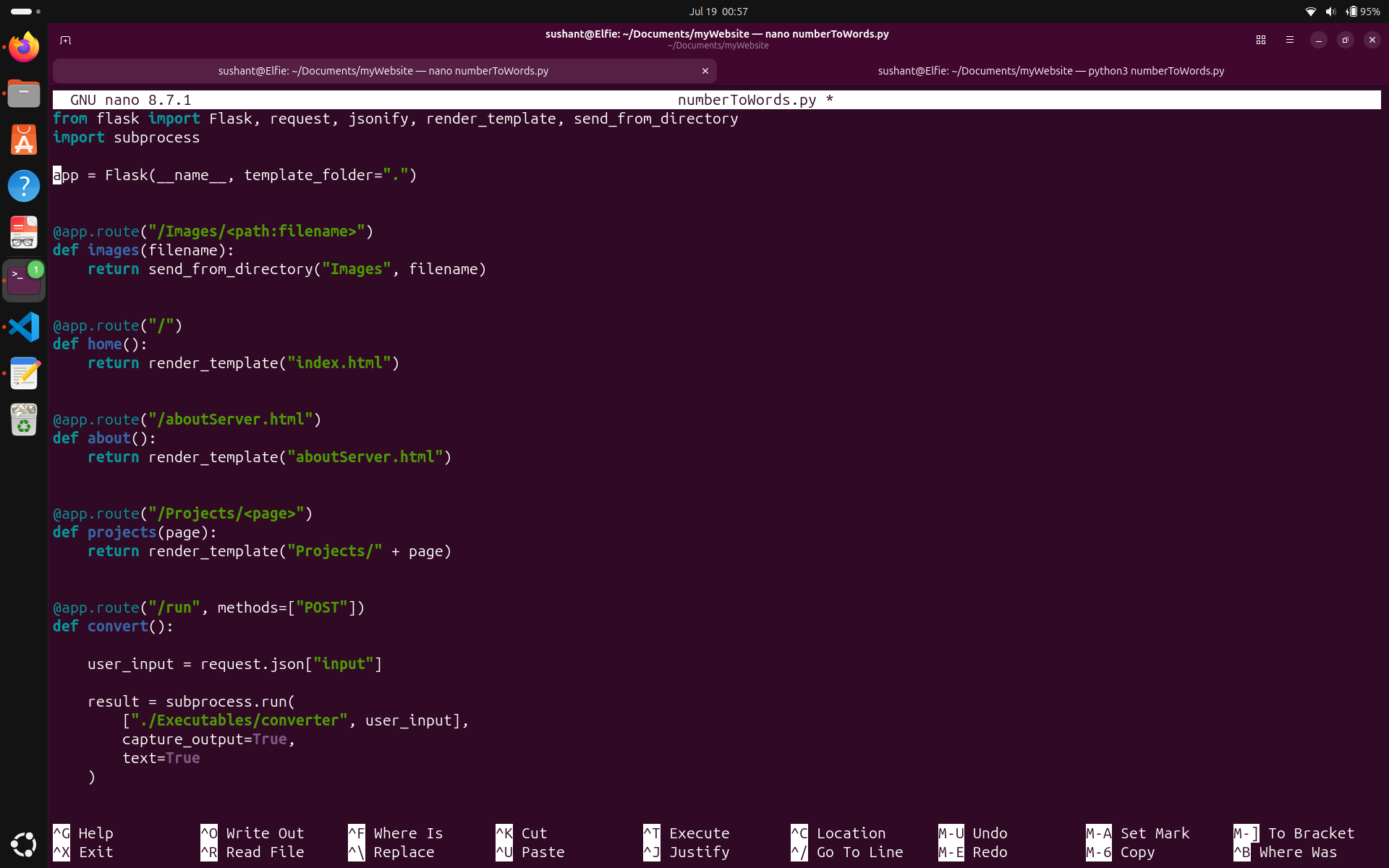 Modified Flask Code